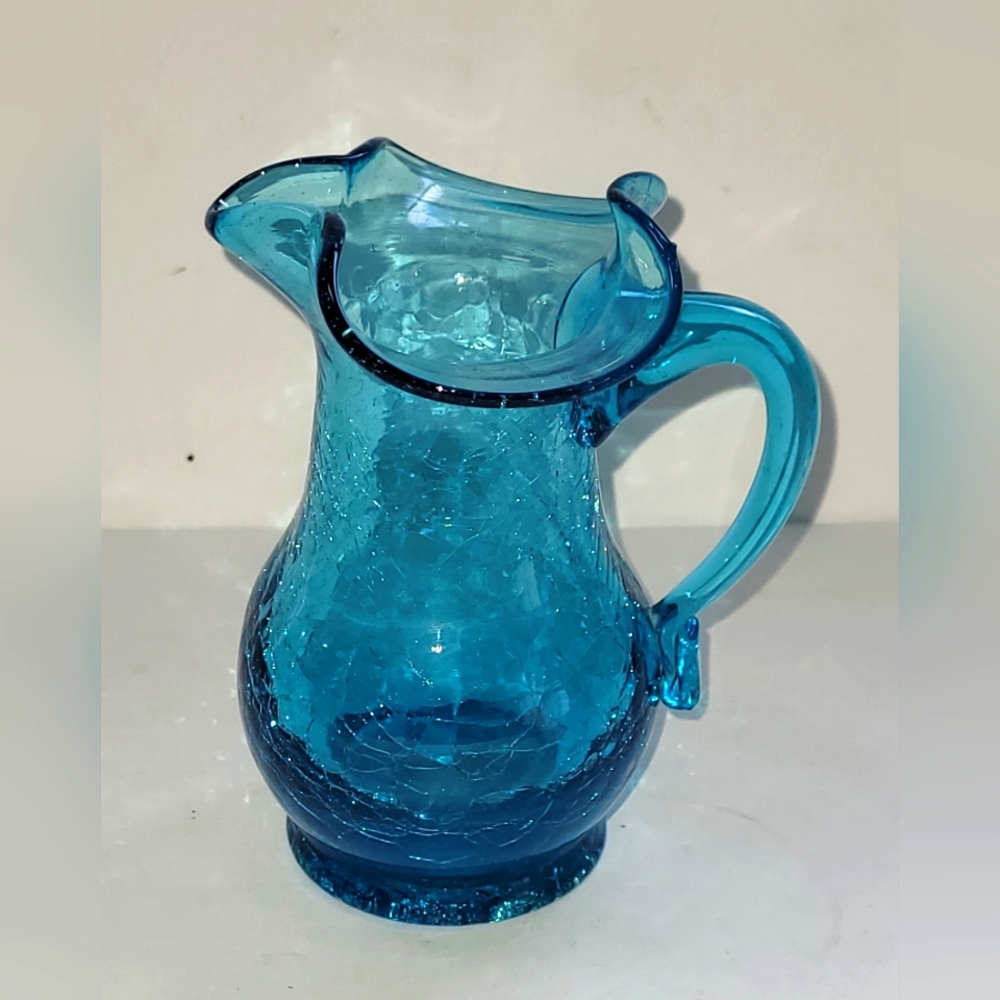 VTG Crackle glass mini pitcher